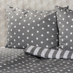 4Home pamut ágyneműhuzat Stars szürke, 140 x 220 cm, 70 x 90 cm