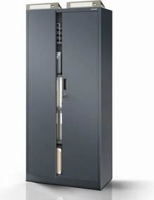 4 polcos fém irodai szekrény, antracit, 1750x800x400 mm: JAN Compact