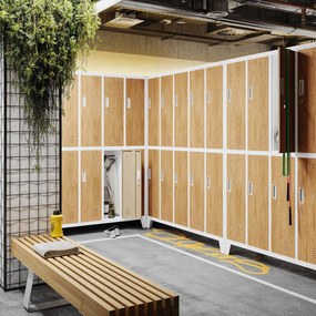 BHP öltözőszekrény fehér/arany tölgy: Eco Design 10 ajtós BARTEK