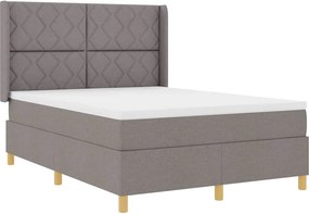 vidaXL Boxrugós ágy matracmal fejtámlával Tópszínű 160 x 200 cm szövet