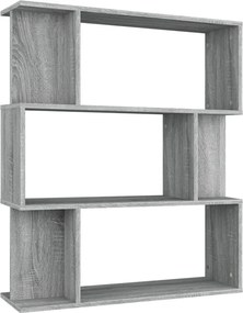 vidaXL szürke sonoma színű fa könyvszekrény/térelválasztó 80x24x96 cm
