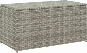 Szürke Polyrattan Kerti Tárolóláda 100 X 50 X 50 Cm