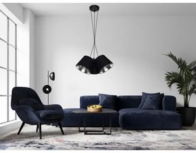 Csillár zsinóron ZOMA 3xE27/60W/260V fekete/fényes króm