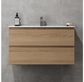 KENWOOD 91 cm-es mosdószekrény mosdóval, tölgy