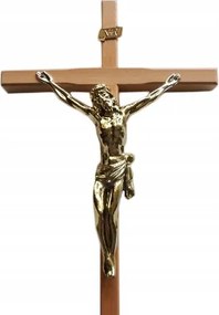 Fa akasztós kereszt világos h45cm
