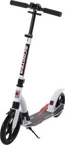 HOMCOM Gyerek Roller, Rugózó Roller Összecsukható és Magasságban Állítható, 14 Éves Kortól, Alumínium, Fehér, 92,5 x 37,5 x 82-97 cm | Aosom