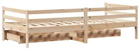 tömör fenyőfa kanapéágy fiókkal 90 x 200 cm