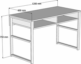 Misto Sapphire Oak íróasztal