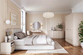 Lorini éjjeliszekrény 45 cm - kasmír / fekete T-bar fogantyú