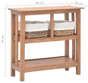 vidaXL tömör mahagóni fa tálalóasztal 69 x 28 x 70 cm