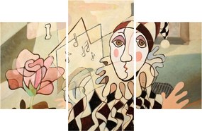 Kép - kubizmus -harlequin and rose (90x60 cm)