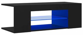 fekete TV-szekrény LED lámpákkal 90 x 39 x 30 cm