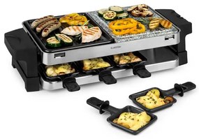 Klarstein Sirloin, raclette grill, 1500 W, alumínium / kő, 8 személyre, LED jelzőfény