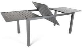 Mirolo kerti asztal, 160–240 × 89 cm, fekete