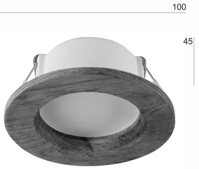 LED mennyezeti lámpa WOODY SPOT LED/5,5W/230V 4000K tölgy ? 10 cm