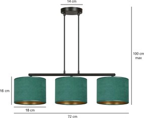 Emibig modern függeszték hilde fekete zöld emi1051/3