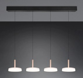 Fekete-fehér-aranyszínű LED dimmelhető függőlámpa üveg búrával Celeste – Trio