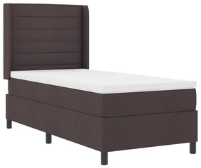 Boxspring Ágy Matrac Kávébarna 90x200 cm Szövet