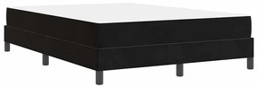 Boxspring ágy matraccal matracmal Fekete 140 x 190 cm Bársony