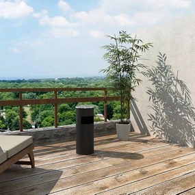 SMOKE álló hamutartó szemetes, 60,5x24,5 cm, fekete SongmicsHome