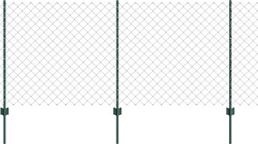 vidaXL Kerítés oszlopokkal Zöld 1 x 25 m Acél