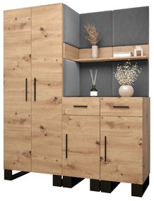 Előszobabútor Amanda 7 (artisan tölgy + sötétszürke). 1085914