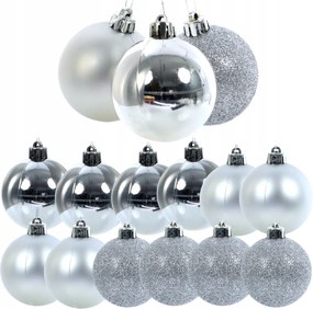 Karácsonyfa gömbök Műanyag Ezüst 5cm Karácsonyfa gömbök 12 Karácsonyfa díszek