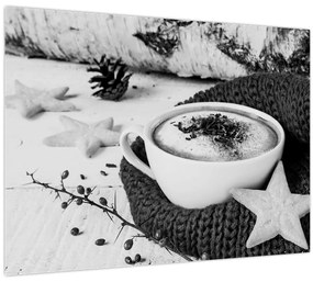 Üveg kép - Téli cappuccino (70x50 cm)