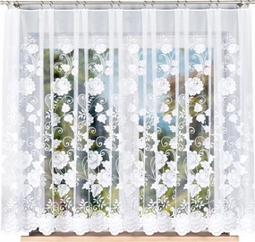 Jacquard mintás függöny 023006, 300x160cm egyenes, virágmintás (szegélyekkel)