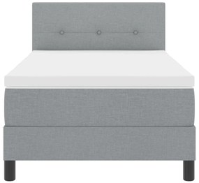 Boxspring Ágy Matrac és LED Fény Szürke 90x190 cm Szövet
