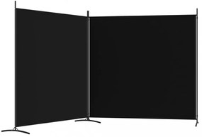 2 paneles fekete szövet térelválasztó 348 x 180 cm
