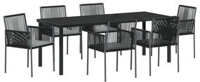 4 darabos szett Fekete Polirattan 54x60.5x83.5 cm Tartós