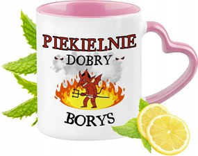 Borisz Bögre Rózsaszín Szív Alakú Füllel Kávé Ajándék