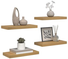 vidaXL Falpolc Falra szerelhető 4 pcs Barna 50 x 23 x 4 cm Faanyag