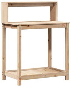 tömör fenyőfa ültetőasztal polccal 82,5 x 50 x 109,5 cm