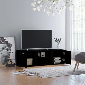 fekete szerelt fa TV-szekrény 120 x 34 x 37 cm