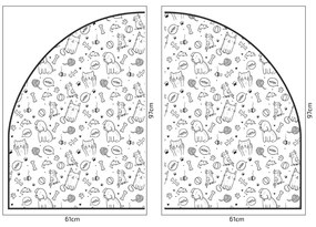 PIPPER. Védő textil falmatrica – Ív – Állatok Méret: 83x60cm, Indíték: névvel