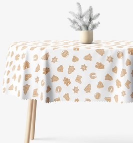 Goldea karácsonyi ovális teflonos terítő - mézeskalácsok 140 x 180 cm