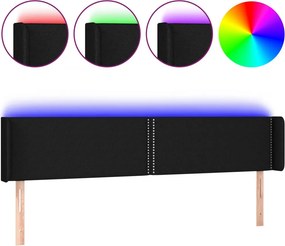 vidaXL fekete szövet LED-es fejtámla 203 x 16 x 78/88 cm