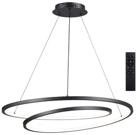 Brilagi-LED Dimmelhető kábeles csillár TWISTER LED/105W/230V átm. 100 cm fekete + távirányító