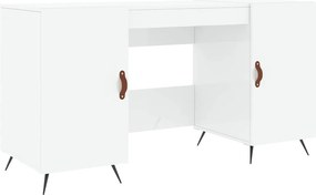 vidaXL magasfényű fehér színű szerelt fa íróasztal 140 x 50 x 75 cm