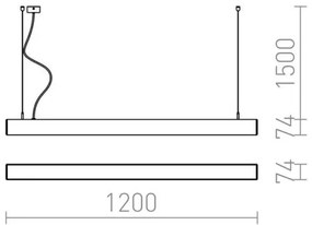 RED - Design Rendl - R12721 - LED Csillár zsinóron PESANTE LED/40W/230V fekete
