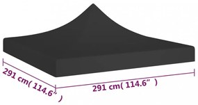 fekete tető partisátorhoz 3 x 3 m 270 g/m²