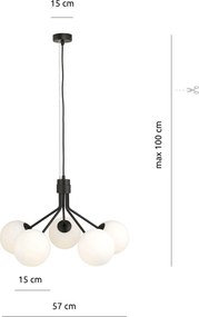 Emibig modern skandináv függeszték nova fehér fekete emi1138/5