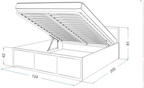 GL DOLLY kárpitozott ágy ágyneműtartóval 120x200 - fehér/grafit