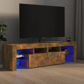füstös tölgy színű TV-szekrény LED-lámpákkal 140 x 36,5 x 40 cm