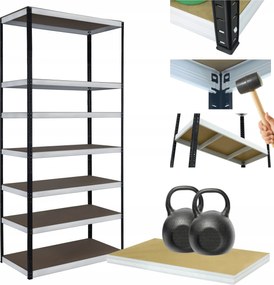 Tárolószekrény fém állvány Helios 270x90x30cm 7Px275kg Magas Erős