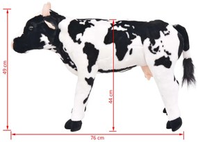fekete-fehér álló tehén plüssjáték XXL