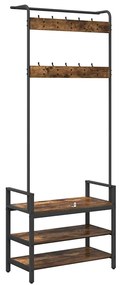 Kabáthorog polcokkal Füstölt tölgy 75 x 34 x 184 cm Faanyag