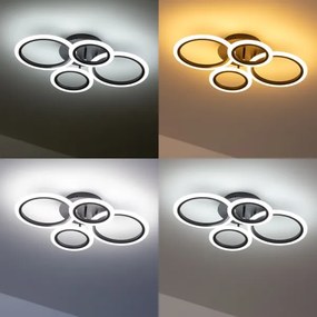 Brilagi - LED Dimmelhető felületre szerelhető csillár ORBITS LED/50W/230V 3000-6500K antracit + távirányító